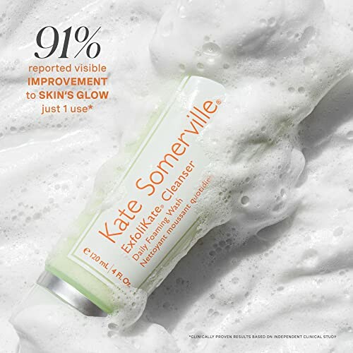 Kate Somerville ExfoliKate Cleanser in foamy texture with 91% improvement claim