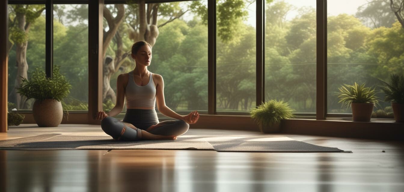 Yoga practice setup in nature